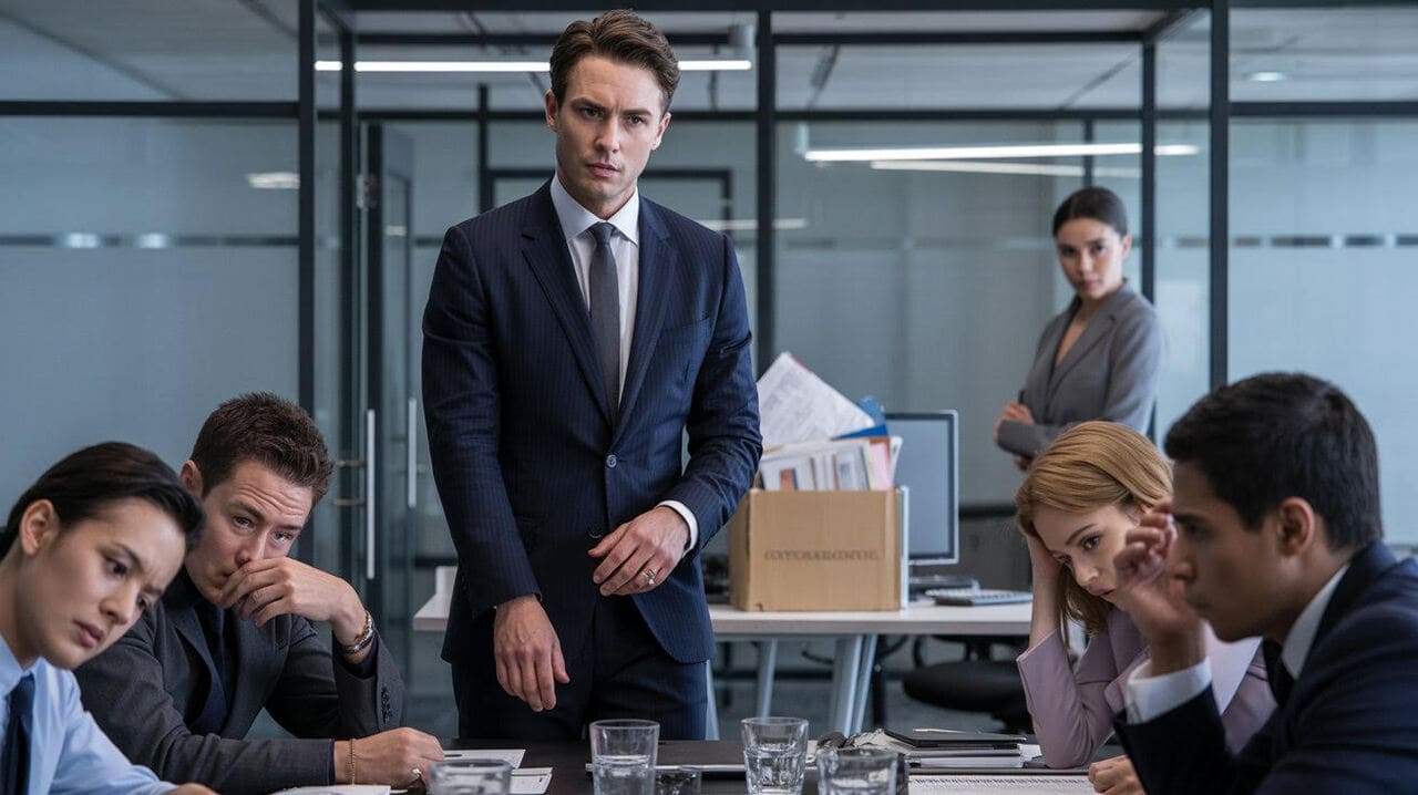 Illustration of a high-performing but toxic employee disrupting team dynamics, showing hidden costs of negative behavior, increased turnover risk, and loss of organizational energy in modern workplaces